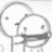 Two identical cartoon figures with large circular heads, small square eyes, and dark horizontal mouth lines stand side-by-side against a white background.