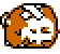 Pixel art of a brown and white hamster-like character in various poses