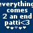 Blue background with white pixelated text reading "everything comes 2 an end patti<3" and four asterisks below, where the third asterisk is light gray.
