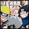 Four- shows animated Naruto characters with changing expressions and positions against a shoji screen background