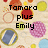 Pixelated image with colorful circles and text reading "Tamara plus Emily equals sexiest best bitches for life" on a light background.
