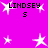Pixelated pink background with white star shapes and repeated black text "LINDSEY s" in three
