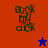 Pixelated text 'BOOK MY JOK' in dark green on orange and purple backgrounds with blue and orange stars.