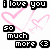 Pixelated text and pink heart shapes on a white background, with black rectangular blocks containing lowercase letters.