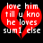 Red broken heart shape with white pixelated text reading 'love him till u kno he loves sum1 else' on black background.