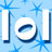 Static pixel art icon with light blue background, white vertical bars on left and right edges, central circular shape containing dark blue curved line.