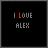 Six pixelated display "I LOVE ALEX" text with varying color schemes and animation states on black backgrounds