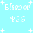 Light blue background with white pixelated text and star symbols arranged in a pattern