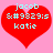 Two identical red heart-shaped icons on a pink background with light blue text reading 'jacob', '&amp;#9829;s', and 'katie' in pixelated font.