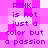 Pixelated text on a pink and white checkered background repeats the phrase "PINK... is not just a color but a passion" in purple letters.