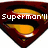 Two side-by-side Superman 'S' shield icons with orange and yellow gradient, dark red background, and white text reading 'Superman'II' and 'Fly' respectively.