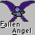 Pixelated icon of a winged figure with purple wings and dark body against gray background, labeled 'Fallen Angel' in pixel font.