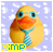 Yellow rubber duck with orange beak, blue checkered tie, and light blue glasses on light purple background with white shapes.