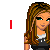 Pixel art contact sheet showing a 3x2 grid of animated frames featuring a cartoon woman with long brown hair and green eyes, wearing a white shirt under a dark sleeveless top, with red text and heart symbols appearing across the sequence.