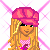 Pixel art contact sheet showing a pink-themed animated icon with character elements and text "Pink IS Pimpin" on a diamond-patterned background.