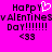 Pixelated text and symbols on a bright pink background with a white heart symbol replacing the 'Y' in 'Happy' on the left side.