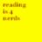 Yellow background with brown text reading 'reading is a nerd' and 'Oh Crap I am a nerd', white section showing glasses icon with 'OOPS' above it.