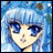 A 48x48 pixel buddy icon featuring a blue-haired anime character with closed eyes on the left, paired with "Anime IM" and "com" text on a black background to the right.