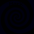 Four dark blue spiral patterns arranged in a on a black background, each spiral rotating clockwise with visible motion blur