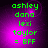 Green pixelated text lists names and "= BFF" on a purple gradient background with subtle light effects.