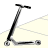 Static pixel art of a black and gray scooter on a pale yellow background with faint diagonal lines.