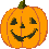 Four pixelated orange pumpkin icons arranged in a 2x2 grid, each with distinct facial expressions and one winking face.