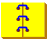 Yellow book with blue binding details in four states: closed, partially open left, fully open right, and partially open right.