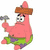 six with a cartoon character, text, and an object on a black background