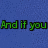 Green pixelated text on blue background reads 'And if you dance like hell you hope you never touch the ground!' with black outlines.