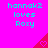 Cyan text 'hannak2 loves Roxy' on bright pink background with red triangular shapes containing white hearts.