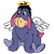 Pixelated cartoon icon of Eeyore with angel wings and halo on left, green text 'Original Icons .com' on dark green background right.