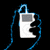 Pixelated icon shows white MP3 player with blue cord, text "MY LIFE... IS ON MYIPod" above and "MUSIC" below on black background.