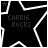 Black star-shaped icon with white outline containing "CHARLIE ROCKS" text and animated sequence of five stars appearing below the text.