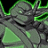 A 48x48 pixel animated buddy icon featuring a gray cartoon character with green accents on the left and bright green text reading "Original Icons .com" on a dark green background to the right, displayed as two side-by-side frames in a contact sheet layout.