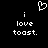 Black background with white pixelated text and a heart symbol above the text.