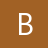 A white capital letter B centered on a solid brown background with pixelated edges.
