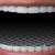 A pixelated image with horizontal bands of color transitioning from reddish-brown at the top to pink at the bottom, with a central black band and a checkered pattern below it.