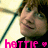 A pixelated image of a person with brown hair and a black shirt, with pink text reading 'hottie' and a heart symbol at the bottom left.