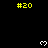 Black background with yellow '#20' text and white pixelated hearts scattered across the frame.