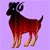 Animated contact sheet of a fiery Aries zodiac icon showing sequential frame changes across seven sampled frames on a purple background.
