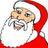 Pixelated static icon of Santa Claus wearing a red hat with white trim and a white beard, rendered in low-resolution 256x256 pixels.