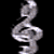 Animated contact sheet of a silver treble clef icon with 10 frames showing sequential motion against black background, displayed in 4x3 grid layout with gray transparency placeholder.