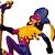 Pixelated animated buddy icon featuring a character in colorful attire holding a staff on left, with green text "Original Icons .com" on right against dark background.