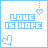 25 blue-outlined icons on white backgrounds, each displaying a phrase with heart symbols and small hanging hearts above the text