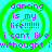 A static image with cyan background and green concentric circles, displaying purple text reading "dancing is my life!!!!!! i cant live without" in four identical quadrants.