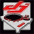 A white square-shaped icon with red splatter marks and a black oval shape resembling a mouth or opening.