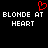 Static pixel art displays two identical text blocks with a red heart symbol above the left block on a black background.