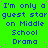 A static image with bright green background and blue text repeating 'I'm only a guest star on Middle School Drama' in multiple