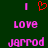 Static pixel art displays two identical pink text blocks on dark green background with red heart symbol above.