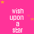 Pink background with repeated white text 'wish upon a star' and scattered yellow stars, partially cropped on the right.